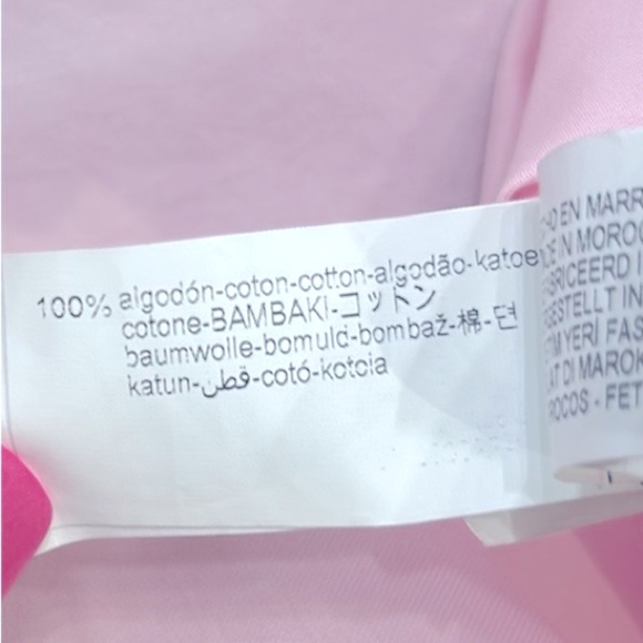 Zara Long Sleeve Button Down Oversize Cotton Top Pink Size Large - Picture 8 of 8